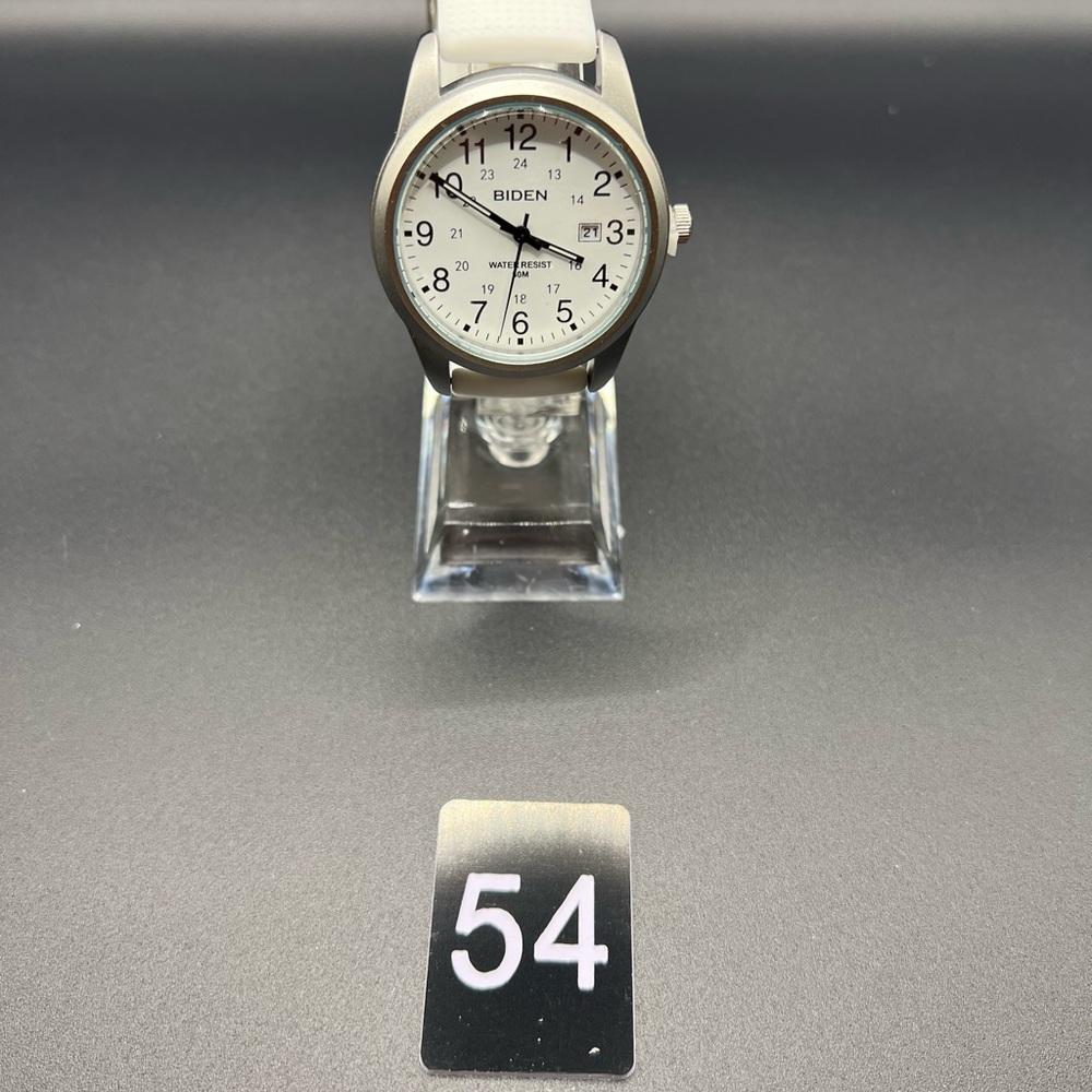 New mens Biden Silver and White Watch